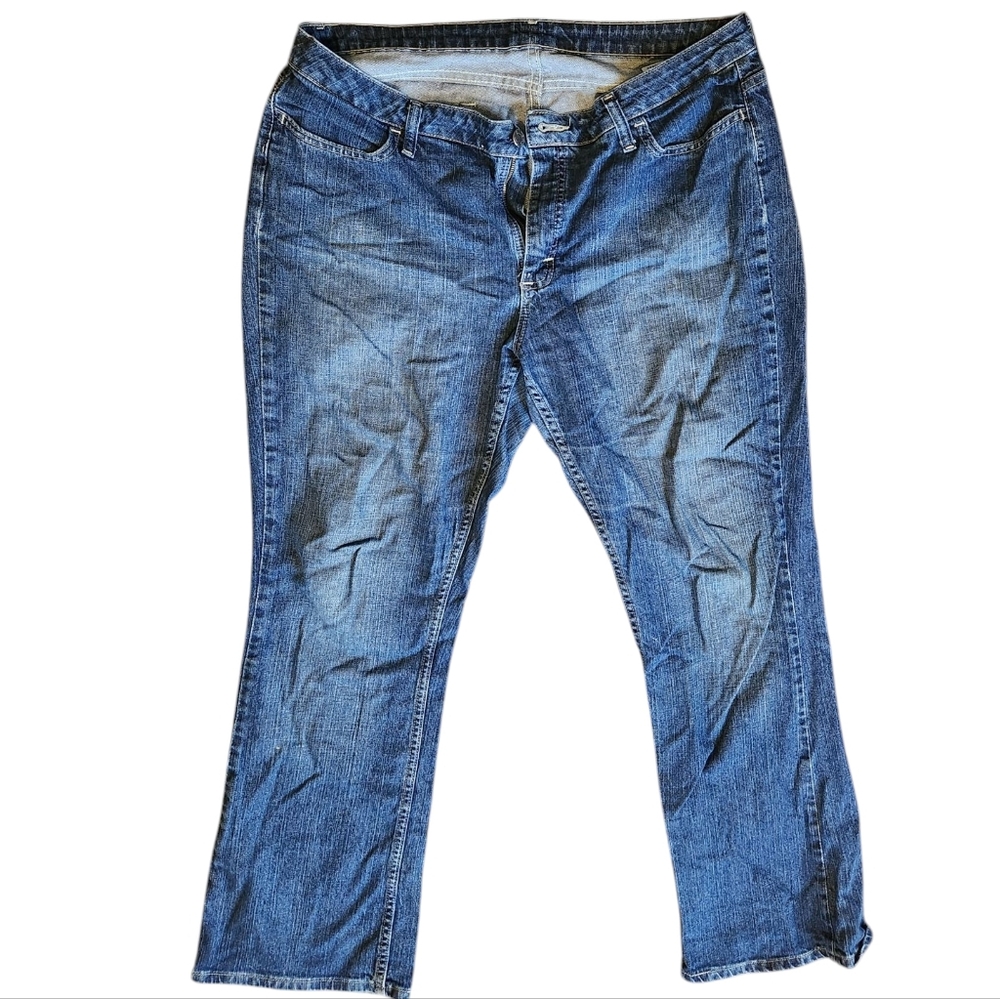 Lee Modern Series Bootcut Jeans Women Blue‎ Denim Size 14 Medium Wash